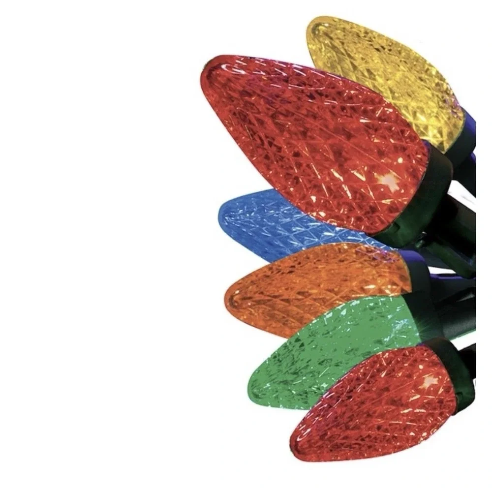 GE StayBright 75 LED 37-ft Multicolor C9‎ Holiday String Lights Reel NEW